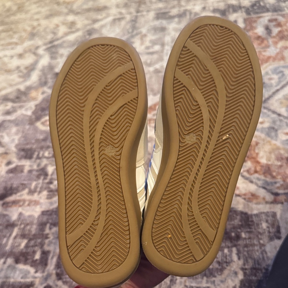 Beige and White Casual Sneakers - Picture 2 of 3